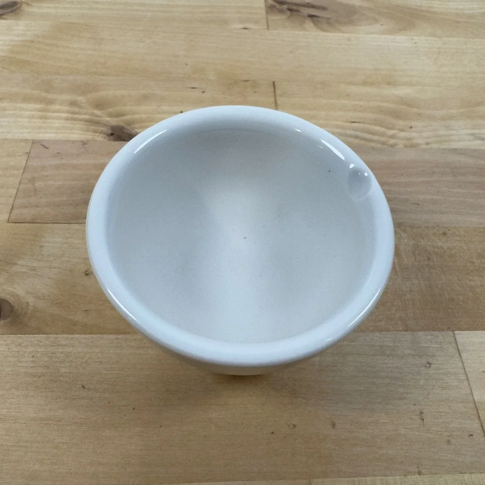 KY White Ceramic Mortar and Pestle Set with Pour Spout 3.5 Inch Small Grinder